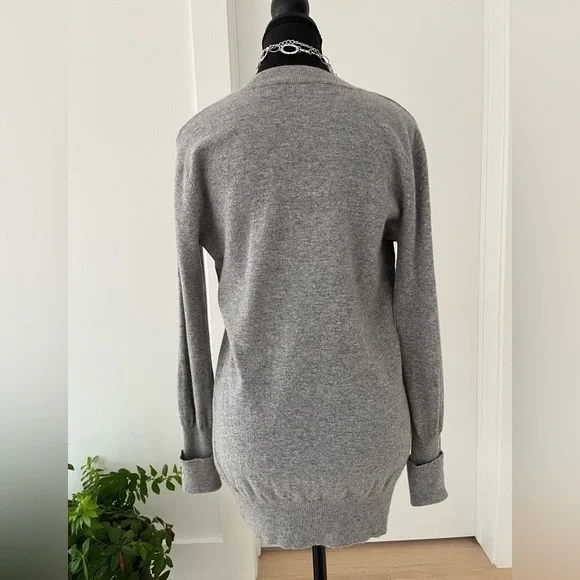 AUTUMN CASHMERE Deep V Neck Pullover Fine Knit Sweater Bodycon Luxury Minimalist - Picture 5 of 14